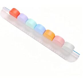 Ultra-Light 7-in-1 Multi-Purpose Paper Trimmer Positioning Ruler Design, Rainbow-Colored Blade,Straight, Wavy, Dotted, Perforate, Score, Deckle, Stamping Line Cutting, Scrapbooking Tools