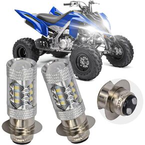 2Pcs 80W Super White LED Bulbs for ATVS YFM350 400 450 660 700 Rap.tor B.laster 200 350