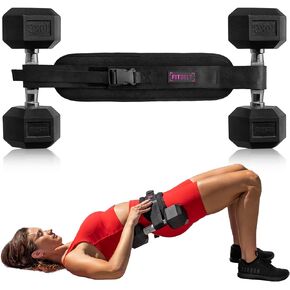 Exercise Hip Thrust Belt - Glute Trainer for Home Workouts with Extra Padding - Fully Adjustable Hip Thrust Belt for Dumbbells - Booty Builder, Glute Workout Equipment