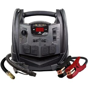 Electric SJ1332 6-in-1 Portable Power Station and Jump Starter with 150-PSI Air Compressor and 200 Continuous/400 Peak Watt Power Inverter, 1200 Peak Amps, 12 Volts, Black, 1 unit