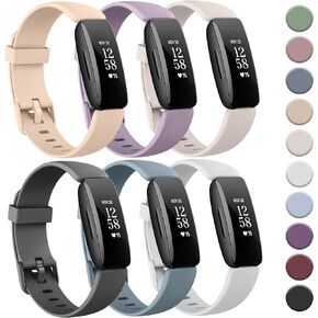 Tobfit 6 PACK Sport Bands Compatible with Fitbit Inspire 2 Bands for Women Men, Soft Silicone Waterproof Straps Replacement Wristbands Compatible for Fitbit Inspire 2/Fitbit Ace 3 (6 Pack)