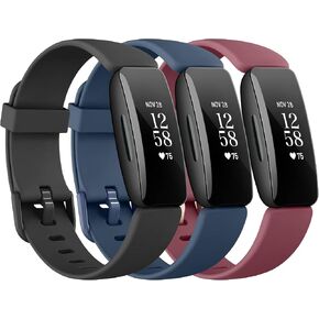 3 Pack Silicone Bands Compatible with Fitbit Inspire 2 Bands for Women Men, Adjustable Replacement Sport Wristbands Straps for Fitbit Inspire 2 / Ace 3 (Black/Navy Blue/Gray) in Kuwait