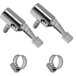 2-Pack 1/4" Lock On All Metal Air Chuck, Portable Mini Air Compressor Tire Inflator Chuck Pump Replacement Air Nozzle, Hose End with Barb Connector for Hose Repair