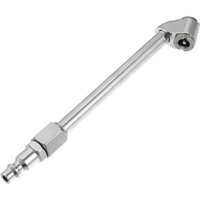 uxcell 1 Set Metal Dual Head Vehicle Air Tire Tyre Inflator Chuck Valve Silver Tone for Tire Inflator Gauge and Air Compressor Accessories