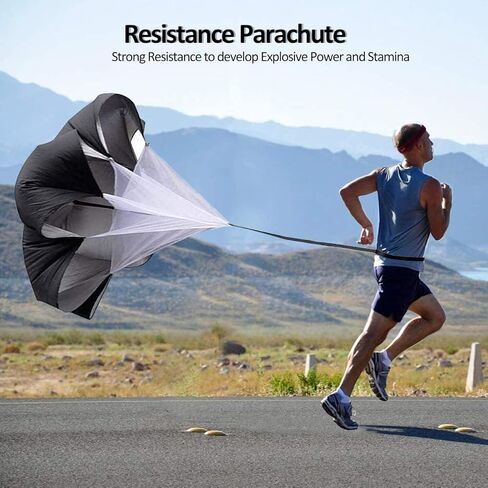 2023 Upgraded Speed Agility Ladder Training Equipment, 12 Rung 20Ft Agility Ladder, 12 Disc Cones, 4 Steel Stakes, Resistance Parachute for Soccer, Sports, Footwork, Basketball, Feet Exercise in Kuwait