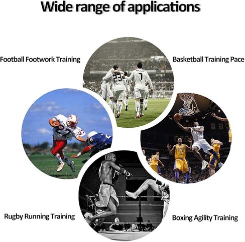 2023 Upgraded Speed Agility Ladder Training Equipment, 12 Rung 20Ft Agility Ladder, 12 Disc Cones, 4 Steel Stakes, Resistance Parachute for Soccer, Sports, Footwork, Basketball, Feet Exercise in Kuwait