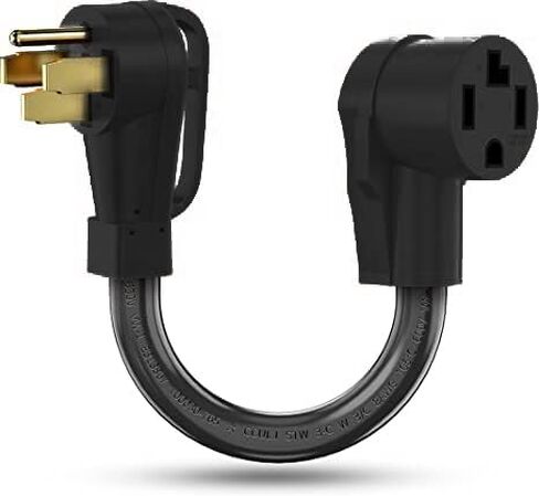 سلك محول شاحن EV من NEMA 14-50P إلى 14-30R، 125V/250V 4 مخرج مجفف شوكة قابس ذكر إلى 50 أمبير 4 شوكات أنثى EV للمستوى 2 لشحن شاحن تسلا RV درجة صناعية شديدة التحمل STW 8 AWG in Kuwait