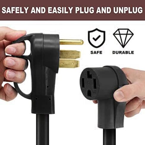 سلك محول شاحن EV من NEMA 14-50P إلى 14-30R، 125V/250V 4 مخرج مجفف شوكة قابس ذكر إلى 50 أمبير 4 شوكات أنثى EV للمستوى 2 لشحن شاحن تسلا RV درجة صناعية شديدة التحمل STW 8 AWG in Kuwait