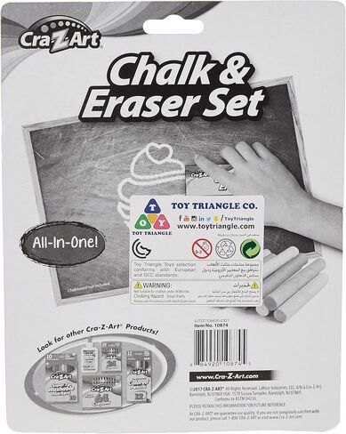 Cra-Z-Art Chalk & Eraser Set #24 Chalk Sticks (12 Colored + 12 White Chalk) in Saudi Arabia