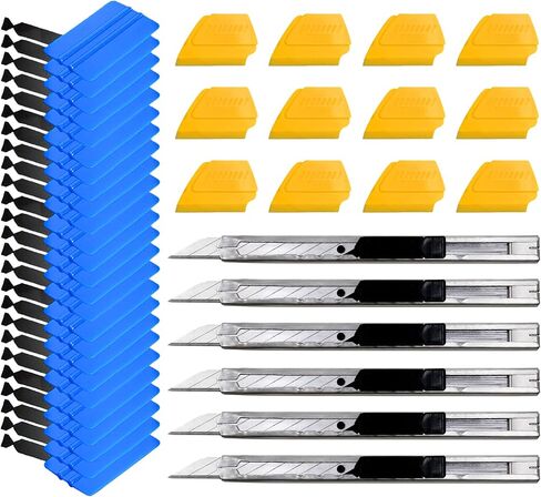 5-Pack 3M Blue Squeegees Flexible Plastic Applicator Edge Plus 5X Black Felt Scratch-Proof Adhesive Decal Vinyl Wrap Tool Kit in Saudi Arabia