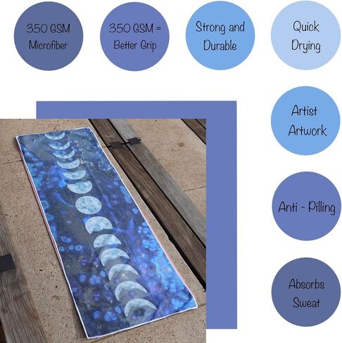 Yoga Towel | Yoga Mat Towel | Yoga Towels for Hot Yoga Non Slip | Hot Yoga Towel | w/Silicone Dots & Corner Pockets | Workout Towel | Chakra in Saudi Arabia