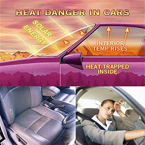 Retractable Windshield Sun Shade for Car, Large Sun Visor Protector Blocks 99% UV Rays to Keep Your Vehicle Cool, Auto Sunshade Fits Front Window of Various Models with Suction Cups 2021 New in Kuwait
