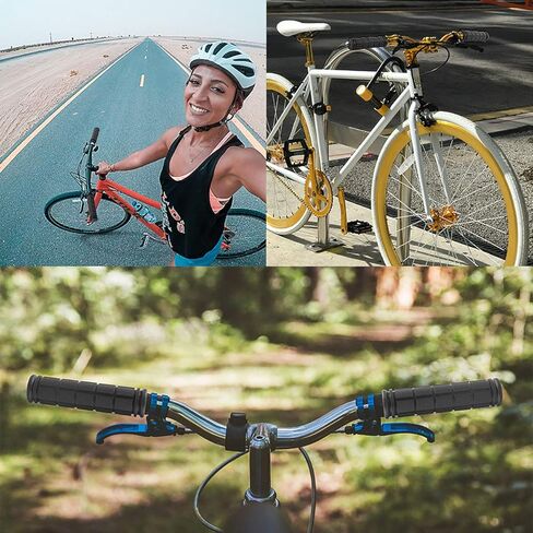 مقابض مقود الدراجة، 4 أزواج، مقود دراجة جبلية مطاطي غير قابل للانزلاق BMX/MTB للأطفال والبنات والأولاد، أسود in Kuwait