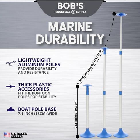 BISupply Adjustable Boat Cover Support Poles with Straps - 1pk 23.5-56in Fishing Extendable Boat Cover Pole Support Set in Saudi Arabia