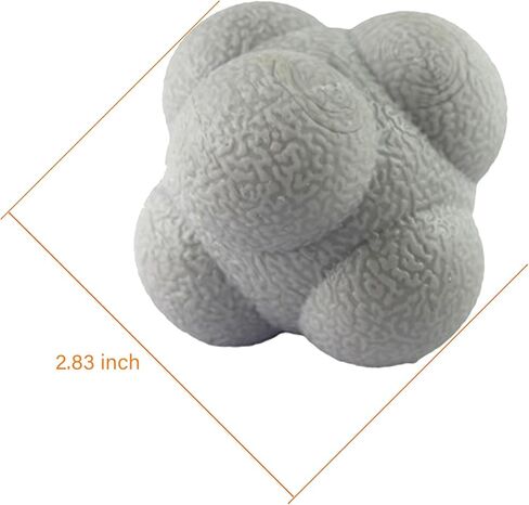 كرة رد الفعل، كرة عاكسة لتدريب التنسيق بين اليد والعين، 2.83 بوصة، عبوة من قطعتين - أصفر ورمادي in Kuwait