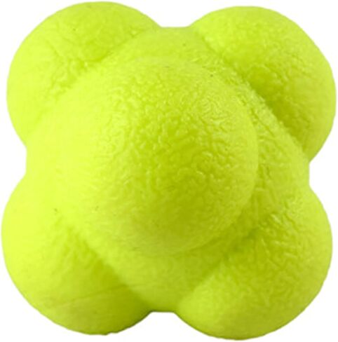 كرة رد الفعل، كرة عاكسة لتدريب التنسيق بين اليد والعين، 2.83 بوصة، عبوة من قطعتين - أصفر ورمادي in Kuwait