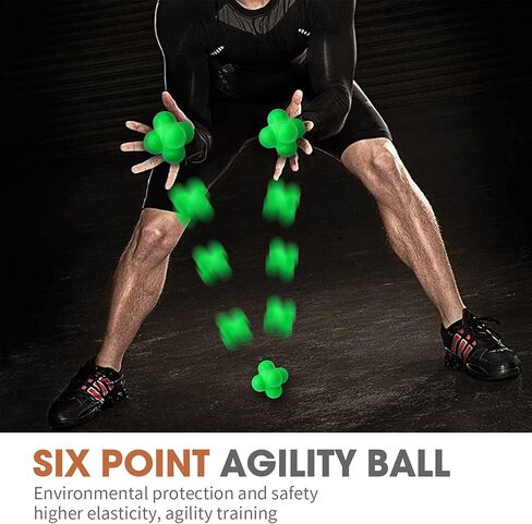 كرة رد الفعل، كرة عاكسة لتدريب التنسيق بين اليد والعين، 2.83 بوصة، عبوة من قطعتين - أصفر ورمادي in Kuwait