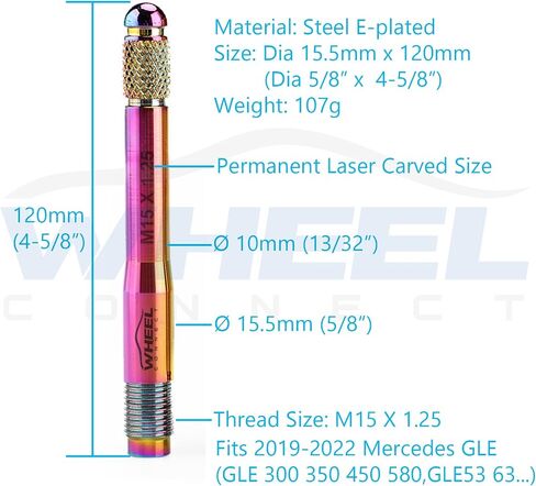 WHEEL CONNECT دبوس محاذاة العجلة، حامل العجلة M14X1.5، دبوس الطيار ذو مسمار الحافة، مسامير التوجيه. أداة لتغيير إطارات السيارات المزودة بمسامير العروة. مصنوعة من الفولاذ المقاوم للصدأ. متري 14 × 1.50. in Saudi Arabia