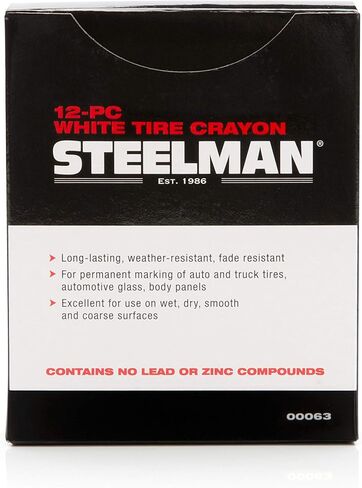 Steelman White Tire Marking Crayons for Mechanics, Mark Tire Damage, Box of 12 in Saudi Arabia