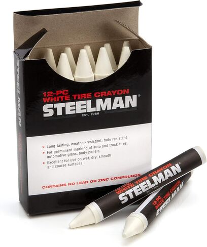 Steelman White Tire Marking Crayons for Mechanics, Mark Tire Damage, Box of 12 in Saudi Arabia
