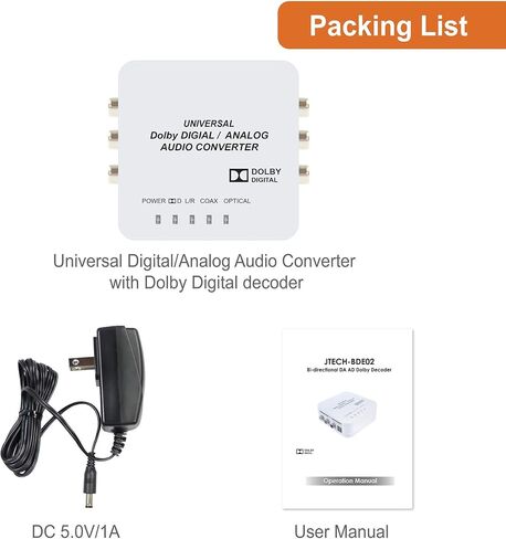 J-Tech Digital تايوان صنع جهاز فك ترميز الصوت ثنائي الاتجاه SPDIF Toslink محول Dolby Digital Converter Downmixer الصوت الرقمي البصري إلى التناظري والتناظري إلى الصوت الرقمي المحوري Dac in Saudi Arabia
