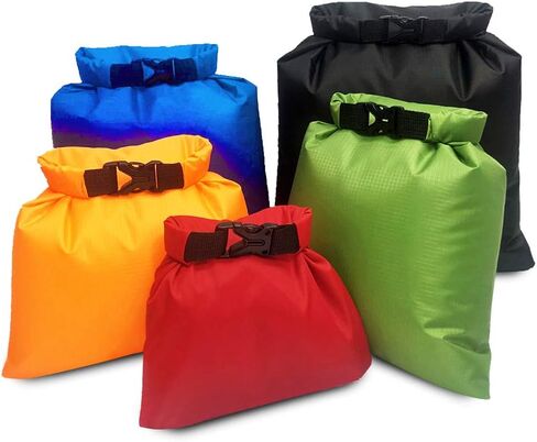 LIXADA Waterproof Dry Bags, 5 Pack Ultimate Dry Sack - 1.5L+2.5L+3.5L+4.5L+6L Lightweight, Roll Top Outdoor Dry Sacks for Kayaking Camping Hiking Traveling Boating Water Sports in Saudi Arabia