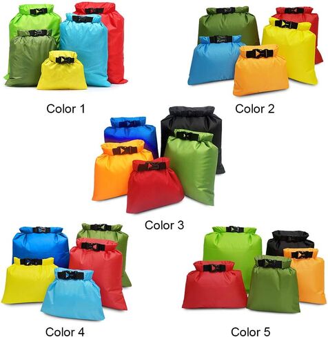 LIXADA Waterproof Dry Bags, 5 Pack Ultimate Dry Sack - 1.5L+2.5L+3.5L+4.5L+6L Lightweight, Roll Top Outdoor Dry Sacks for Kayaking Camping Hiking Traveling Boating Water Sports in Saudi Arabia