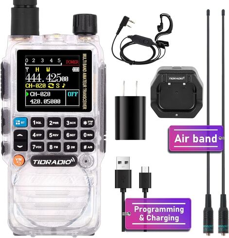 TIDRADIO TD-H3 Ham Radio Multi-Band Two Way Radio with AirBand & TD-771 Long Antenna,USB-C Programming & Charging,2500mAh Battery,One Key Frequency Match,DTMF FM AM NOAA VOX SCAN,Walkie Talkies in Saudi Arabia