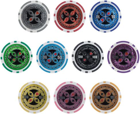 Brybelly The Ultimate Poker Chip Holo Inlay Heavyweight 14-Gram Clay Composite - Pack of 50 in Saudi Arabia