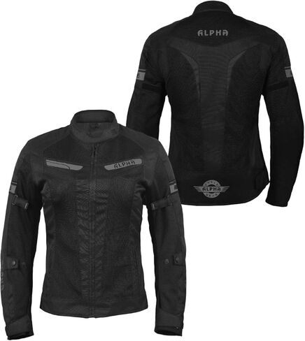 سترة ALPHA CYCLE GEAR النسائية للدراجات النارية لركوب الدراجات النارية CE المدرعة (أسود، متوسط) in Saudi Arabia
