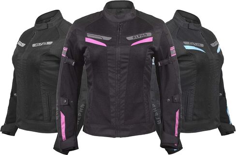سترة ALPHA CYCLE GEAR النسائية للدراجات النارية لركوب الدراجات النارية CE المدرعة (أسود، متوسط) in Saudi Arabia