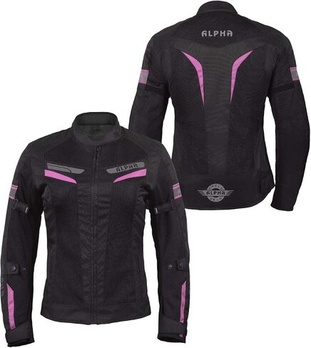 سترة ALPHA CYCLE GEAR النسائية للدراجات النارية لركوب الدراجات النارية CE المدرعة (أسود، متوسط) in Saudi Arabia