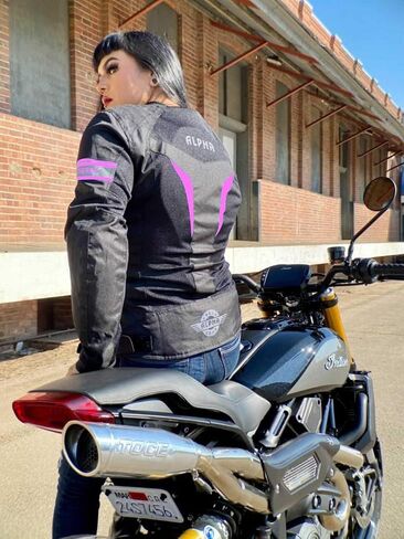 سترة ALPHA CYCLE GEAR النسائية للدراجات النارية لركوب الدراجات النارية CE المدرعة (أسود، متوسط) in Saudi Arabia