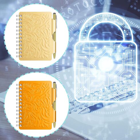 3 Pieces Book of Passwords Address Password Book Password Organizer Address Book Spiral Bound Notebook with Pen for Password Information (Pink, Beige, Orange) in Saudi Arabia