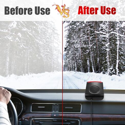 12 فولت 2 في 1 مروحة تبريد كهربائية محمولة، سخان سيارة، تسخين سريع 150 وات مع قابس ولاعة السجائر مناسب لجميع سيارات الكابينة والمقعد (أسود وأحمر) in Kuwait