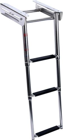Amarine Made Boat Ladder, 3-Step Under Platform Slide Mount Boat Boarding Ladder, Telescoping, Stainless Steel in Saudi Arabia
