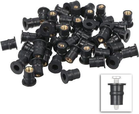 50PCS Motorcycle M5 Metric Rubber Well Nuts Windscreen Windshield Fairing Cowls Fastener Screws Universal in Saudi Arabia