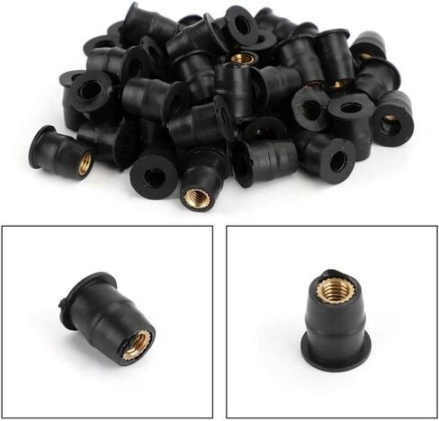 50PCS Motorcycle M5 Metric Rubber Well Nuts Windscreen Windshield Fairing Cowls Fastener Screws Universal in Saudi Arabia