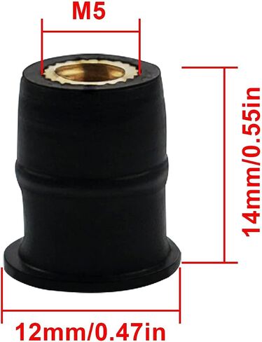 50PCS Motorcycle M5 Metric Rubber Well Nuts Windscreen Windshield Fairing Cowls Fastener Screws Universal in Saudi Arabia