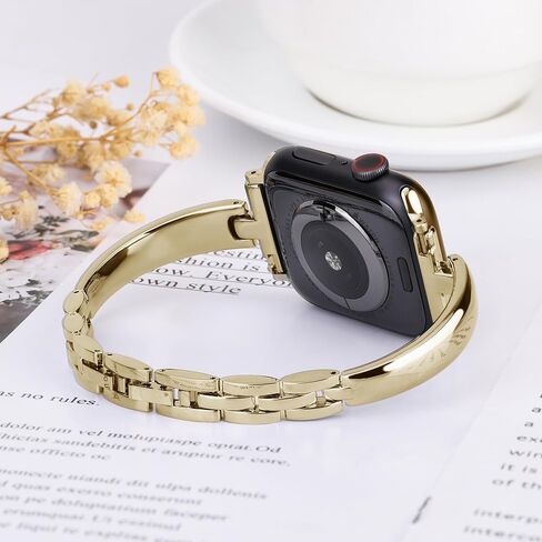 حزام معدني سلمي متوافق مع Fitbit Versa 4/Fitbit Sense 2 Band Cute Women، استبدال حزام المجوهرات اللامع متوافق مع Fitbit Sense/Versa 3 Women (ذهبي) in Kuwait