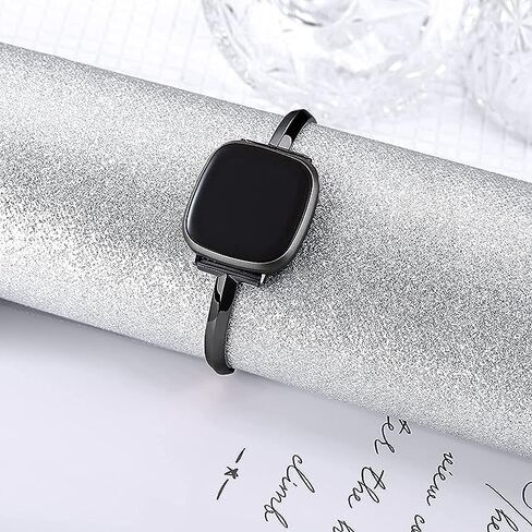 حزام معدني سلمي متوافق مع Fitbit Versa 4/Fitbit Sense 2 Band Cute Women، استبدال حزام المجوهرات اللامع متوافق مع Fitbit Sense/Versa 3 Women (ذهبي) in Kuwait