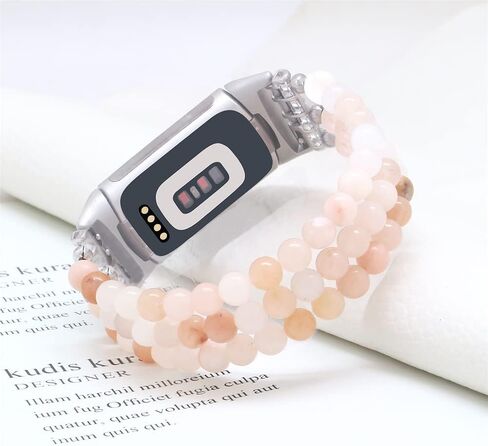 إكسسوارات C&L متوافقة مع Fitbit Charge 6 Bands/Fitbit Charge 5 Bands أحجار كريمة طبيعية مطرزة يدويًا وأساور بديلة قابلة للتعديل للنساء والفتيات in Kuwait
