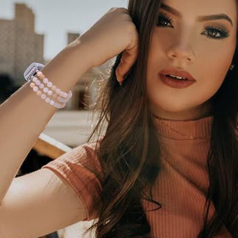 إكسسوارات C&L متوافقة مع Fitbit Charge 6 Bands/Fitbit Charge 5 Bands أحجار كريمة طبيعية مطرزة يدويًا وأساور بديلة قابلة للتعديل للنساء والفتيات in Kuwait