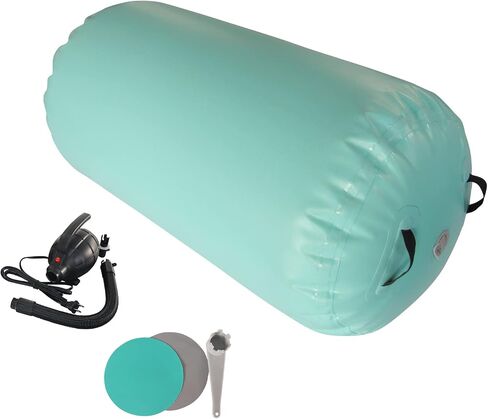 Air Barrel Gymnastics Track Roller 3.3FT, JINSPORT 2Ft Diameter Backhandspring Spot Trainer with Electric Air Pump, Cheer Mat for Tumbling, Inflatable Thick Pad for Home, Kids, Girls in Saudi Arabia