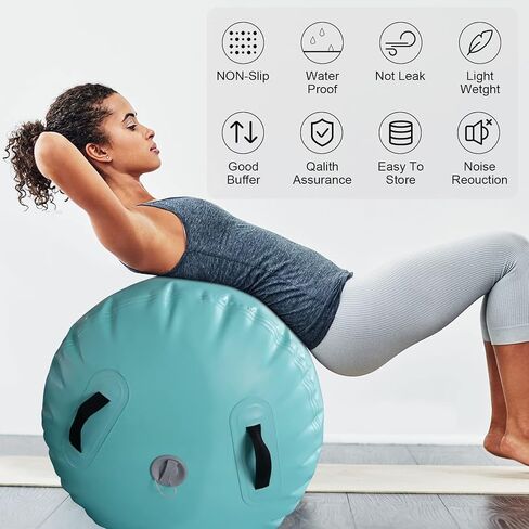 Air Barrel Gymnastics Track Roller 3.3FT, JINSPORT 2Ft Diameter Backhandspring Spot Trainer with Electric Air Pump, Cheer Mat for Tumbling, Inflatable Thick Pad for Home, Kids, Girls in Saudi Arabia