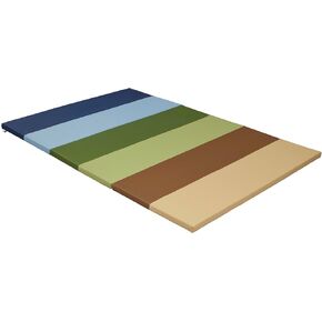 ECR4Kids SoftZone 6-Section Rainbow Runway Activity Mat, Folding Playmat, Earthtone