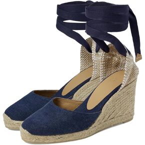 CASTANER Women's Carina 80 Wedge Espadrille Sandal, Azul Oxford, 7.5