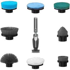 Leebein YMG-818/820 Electric Spin Scrubber Replacement Brush Heads, 8pcs Extra Brush Accessories Kit for YMG-818/820 Cordless Cleaning Brush Only - Scrubber Not Included (YMG-Black Brush Heads)
