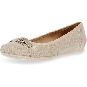 Anne Klein Women's ABLE Ballet Flat, Platinum, 8