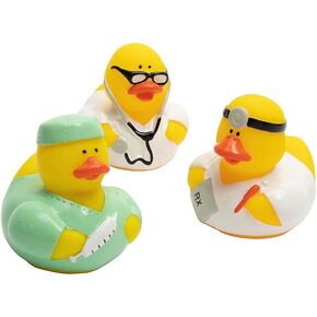 Doctor and Nurse Rubber Ducks - Medical, Surgeon, EMT - Reward, Party Favor, Prize Box, Treasure Box - 3 Piece
